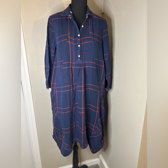 ANTHROPOLOGIE ISABELLA SINCLAIR HOMESTEAD PLAID SHIRT DRESS SIZE SMALL - Picture 2 of 10